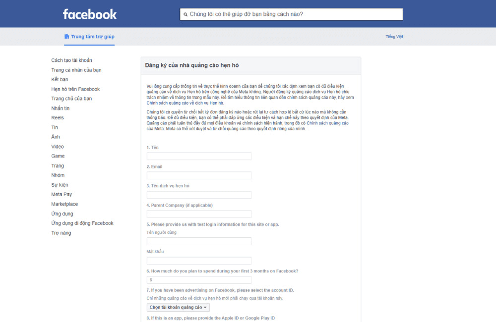Facebook’s regulations on dating service ads