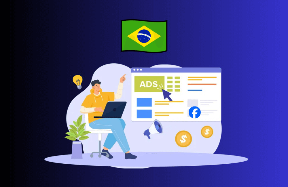 Where should you rent a Facebook ad account for running ads in Brazil?