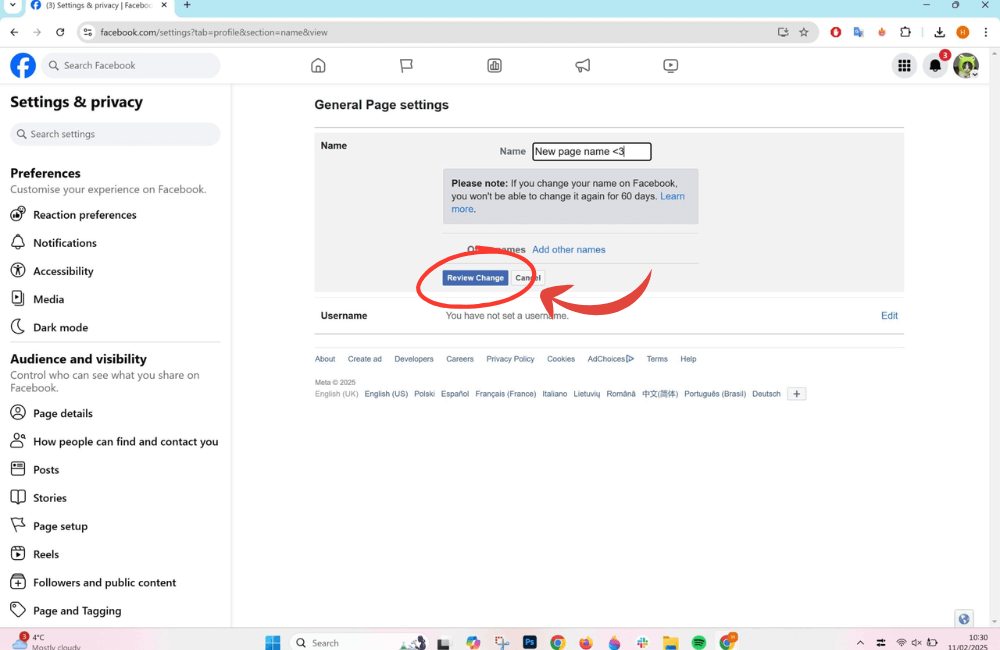 How to Change Your Facebook Page Name (Update 2025)
