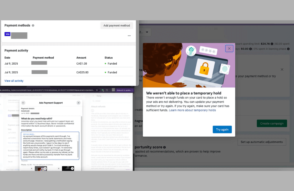 Methods to fix being rejected by Meta Ad payments.
