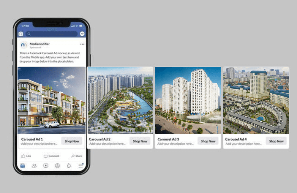 How many forms of real estate advertising are there on Facebook?