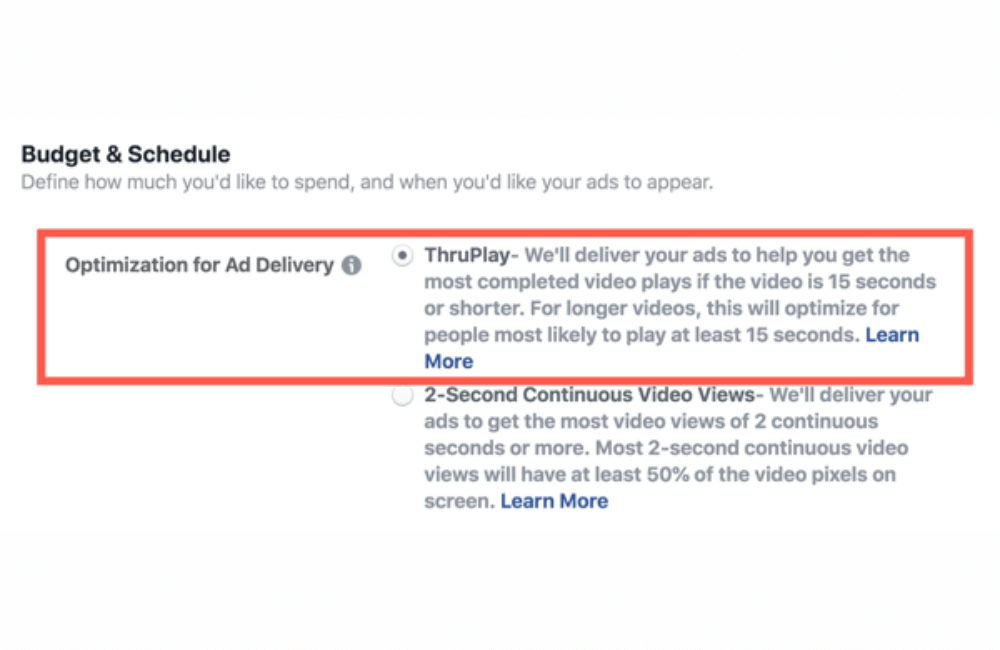 What are Facebook ThruPlay ads?