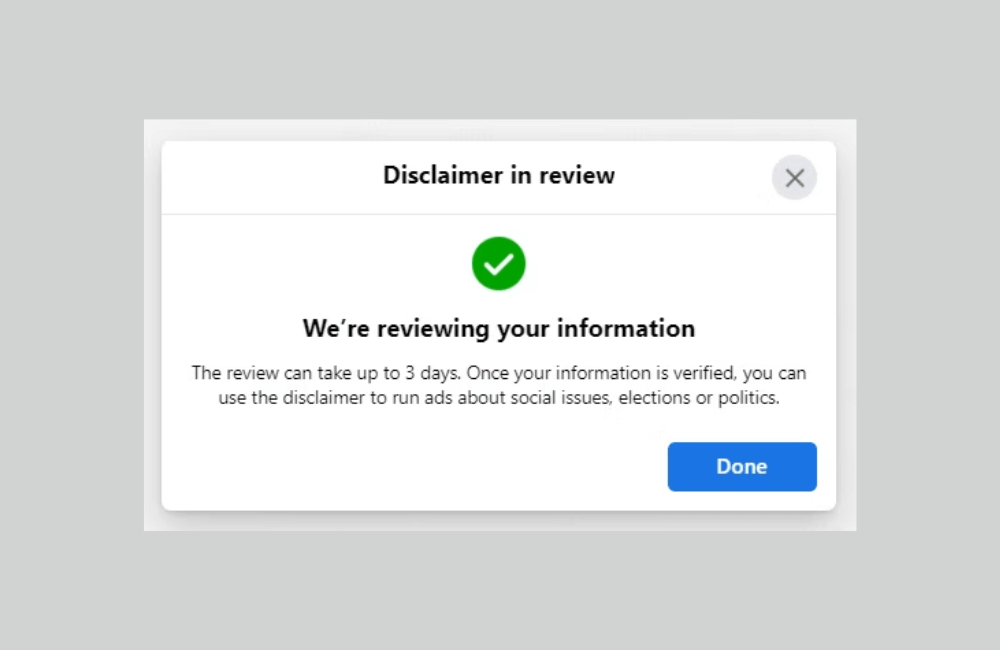 5 Steps for Facebook to grant authorization for political ad campaigns