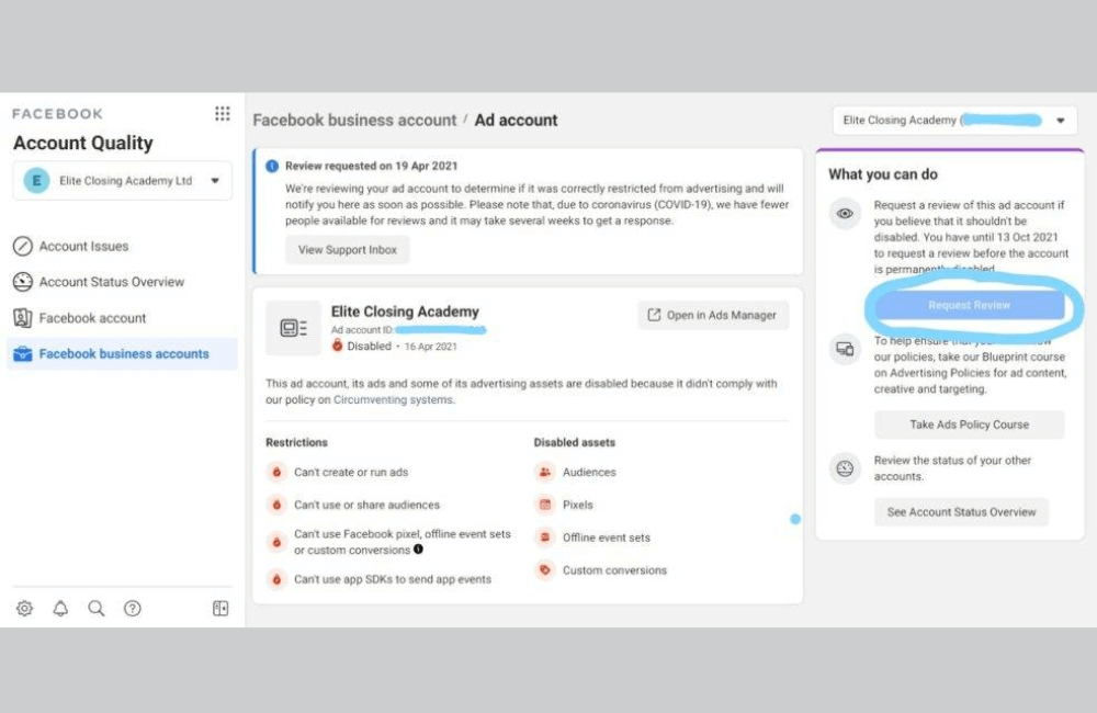 Account Quality provides an overview of Account Status