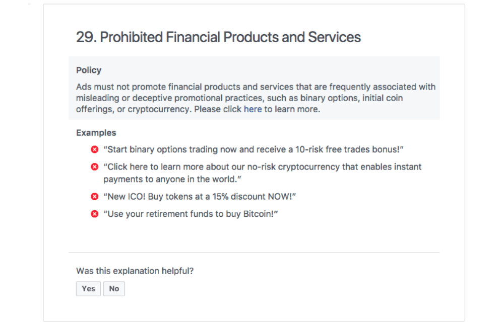 Latest updates on Facebook Crypto Ads policy 2026